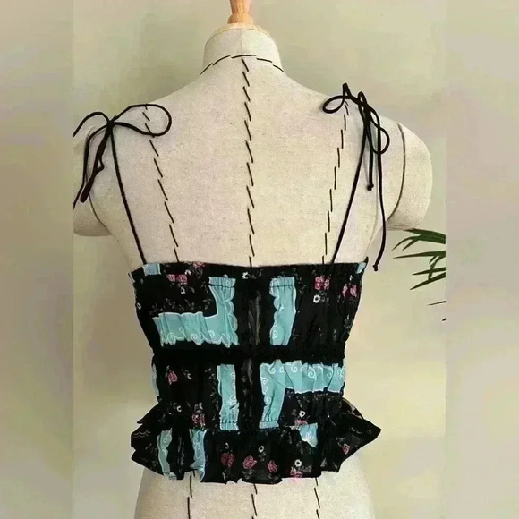 For Love & Lemons Handkerchief Print Cotton Tank – XS - Picture 2 of 11